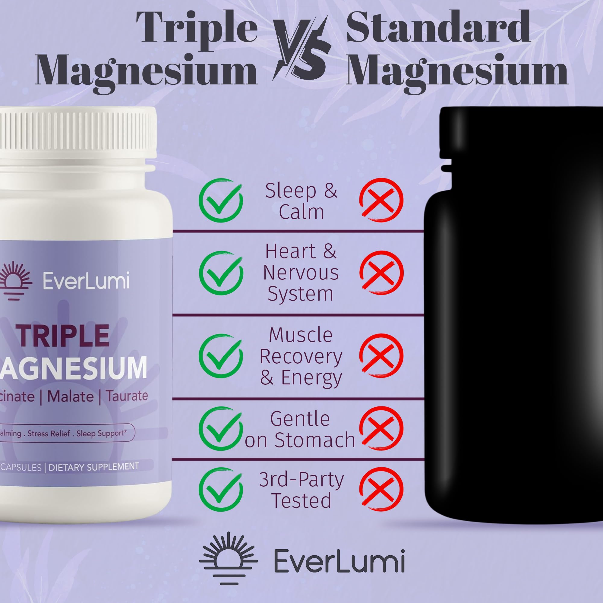 EverLumi frasco en mesa con frutas y vaso para estilo de vida saludable