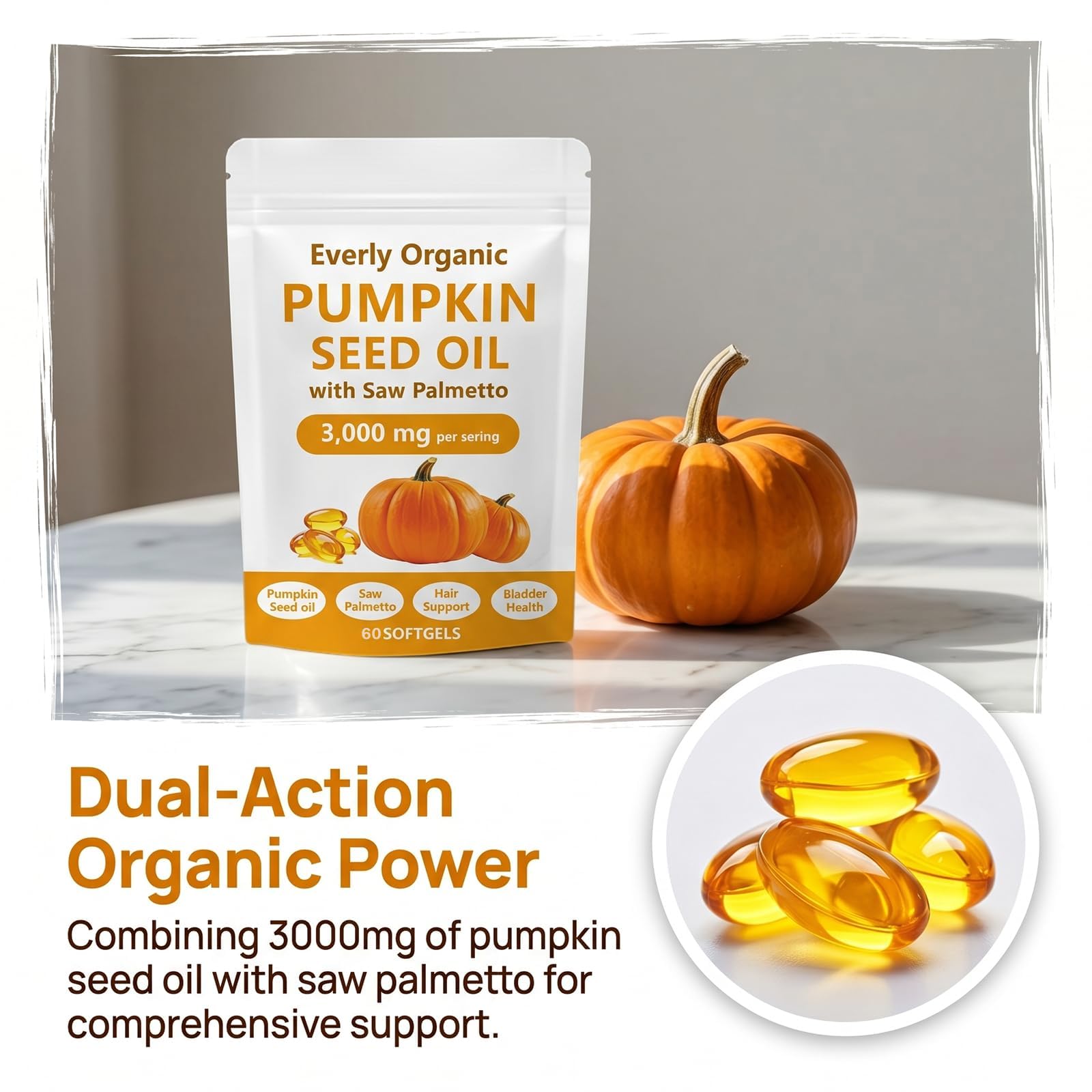 Everly Organic frasco en mesa de desayuno para rutina diaria saludable