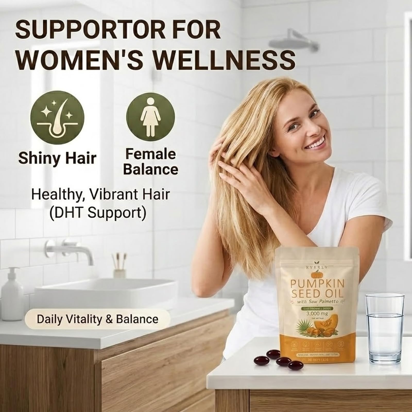 Everly Pumpkin etiqueta nutricional clara que muestra ingredientes Non-GMO
