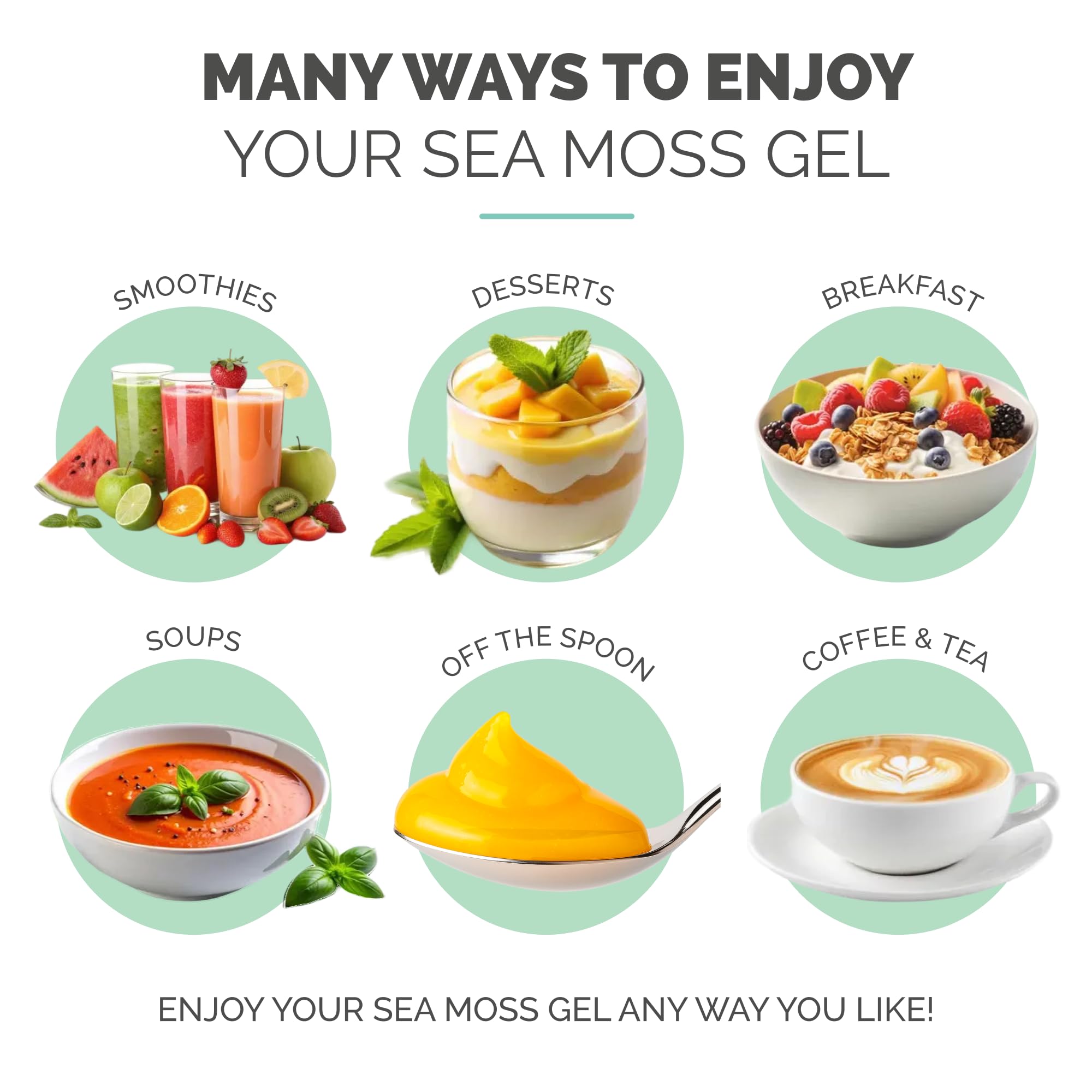 EverSmith Organics gel servido en postre, añade cuerpo natural a preparaciones