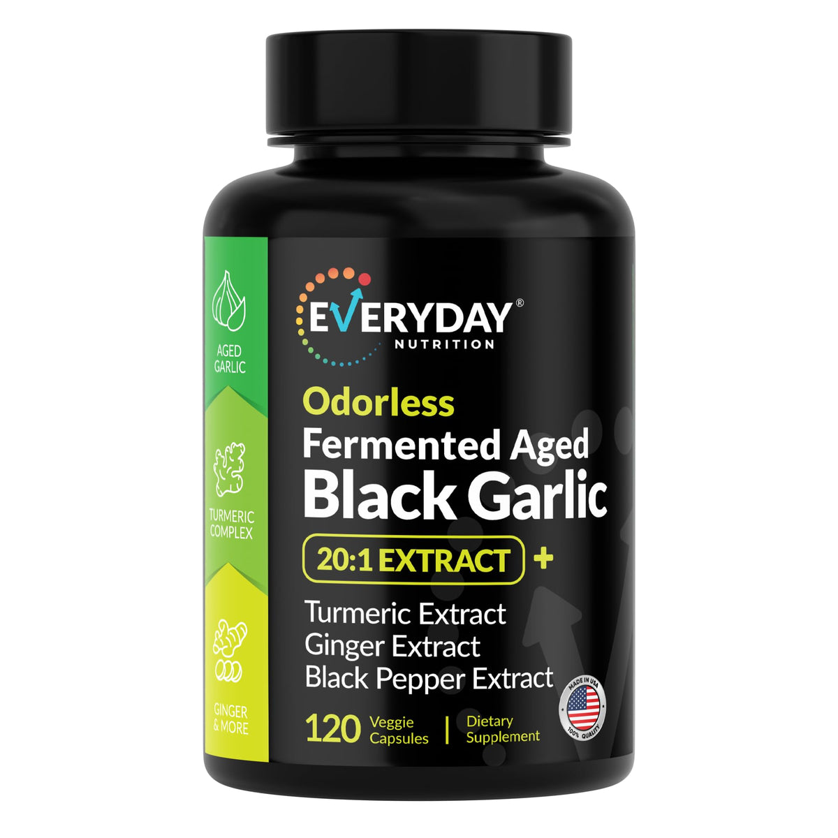 EVERYDAY NUTRITION botella frontal mostrando etiqueta y beneficio de ingredientes