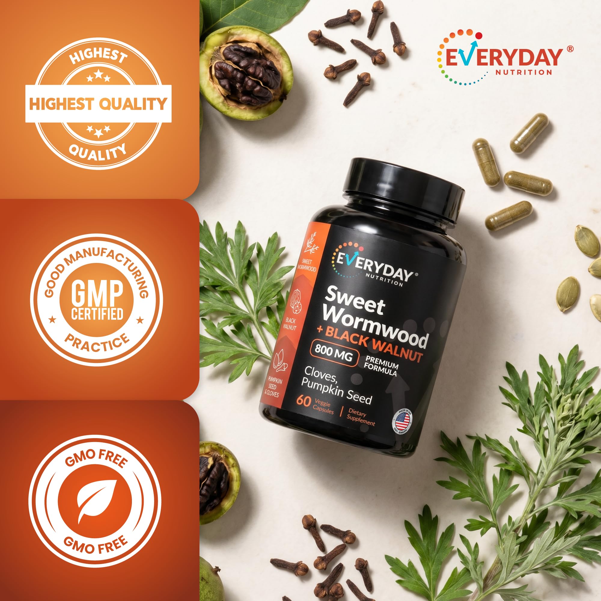 EVERYDAY NUTRITION botella en encimera sugeriendo uso diario conveniente