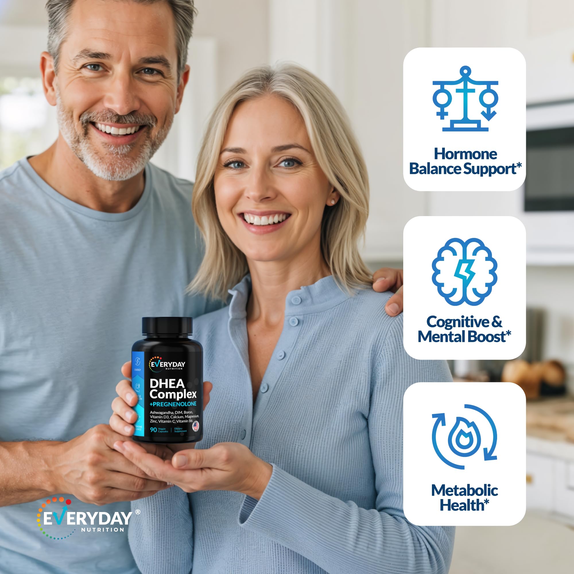 EVERYDAY NUTRITION cápsulas en mano para comparar tamaño y dosificación clara