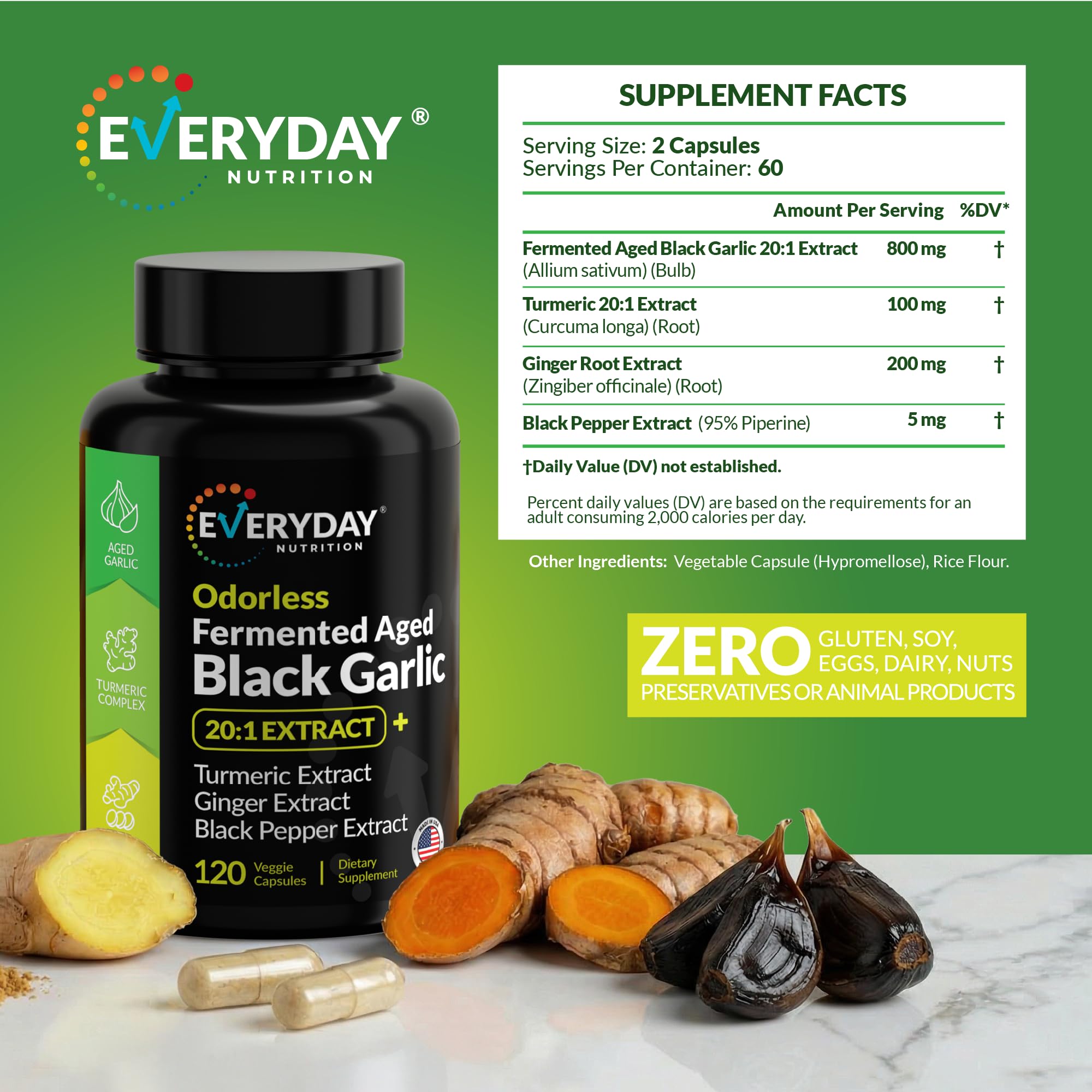 EVERYDAY NUTRITION primer plano de cápsulas veganas y textura uniforme