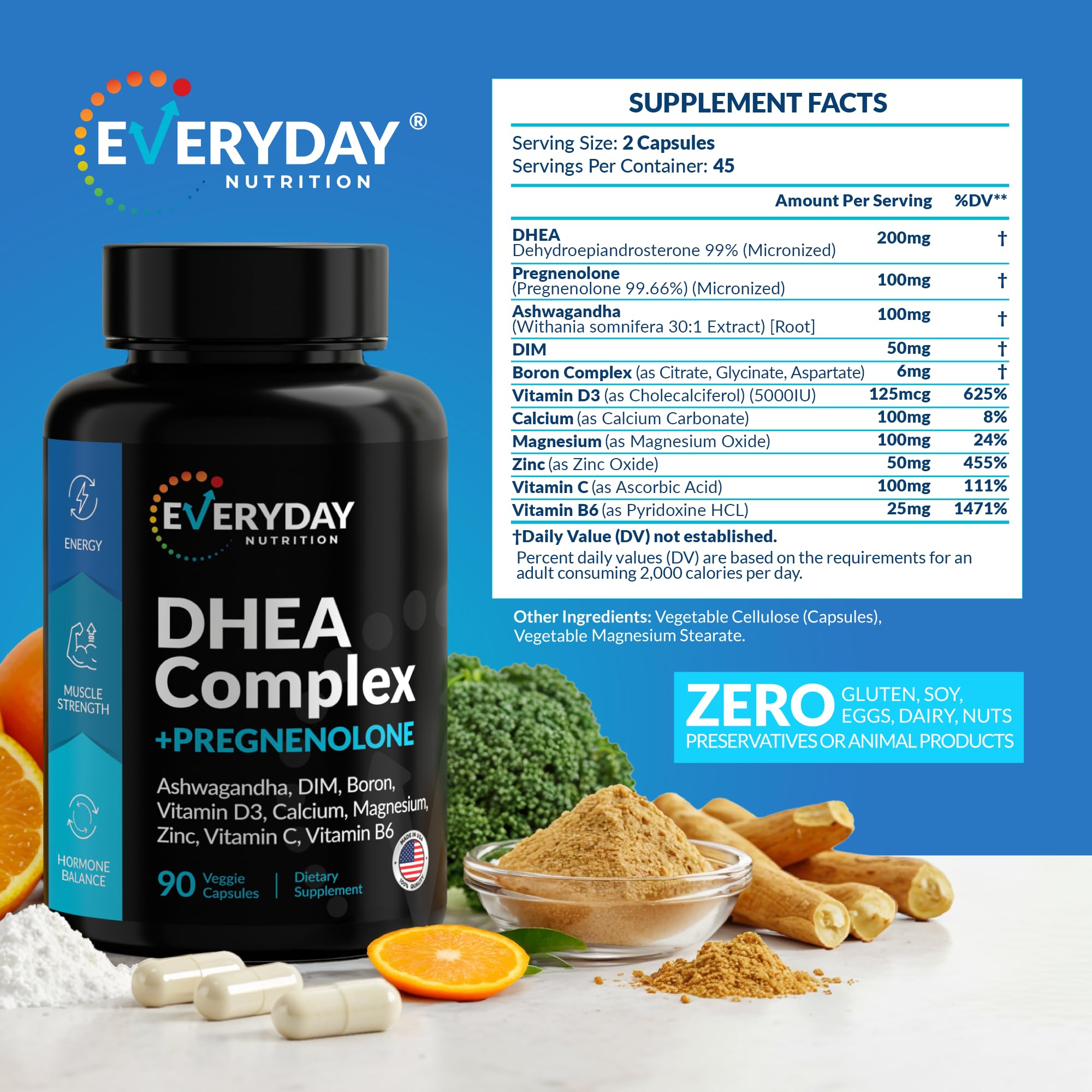 EVERYDAY NUTRITION cápsulas en primer plano que resaltan su textura y pureza