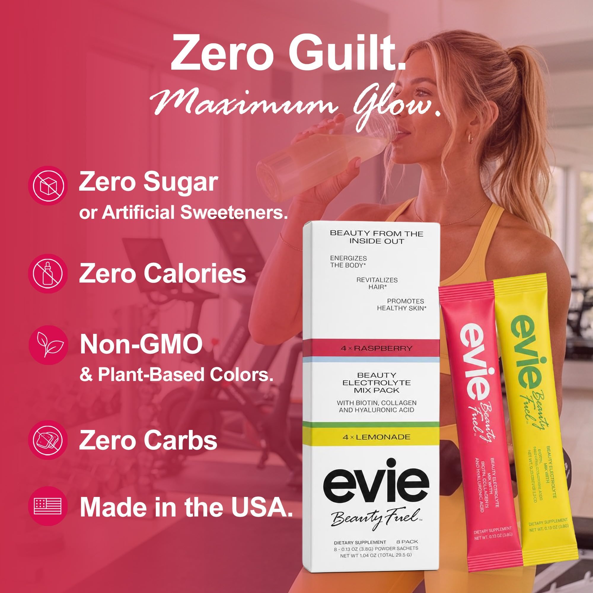 Evie Beauty Fuel etiqueta con ingredientes, información clara y transparente