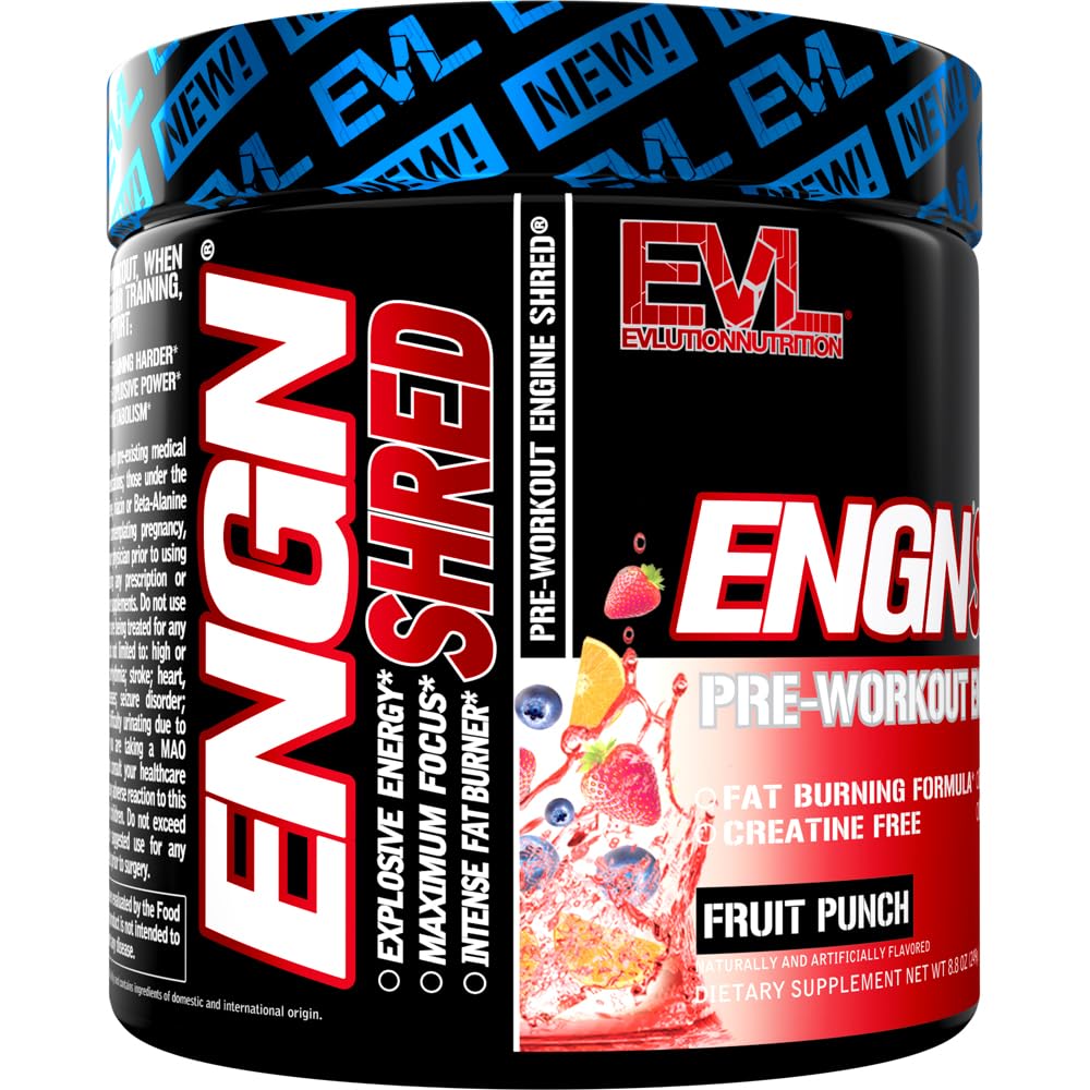 Evlution EVL etiqueta con ingredientes clave para enfoque y termogénesis