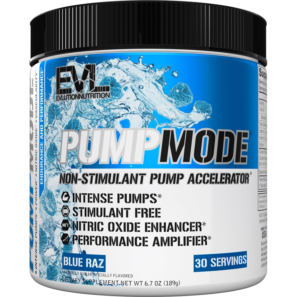 Evlution PumpMode envase frontal con etiqueta clara y beneficio de bombas