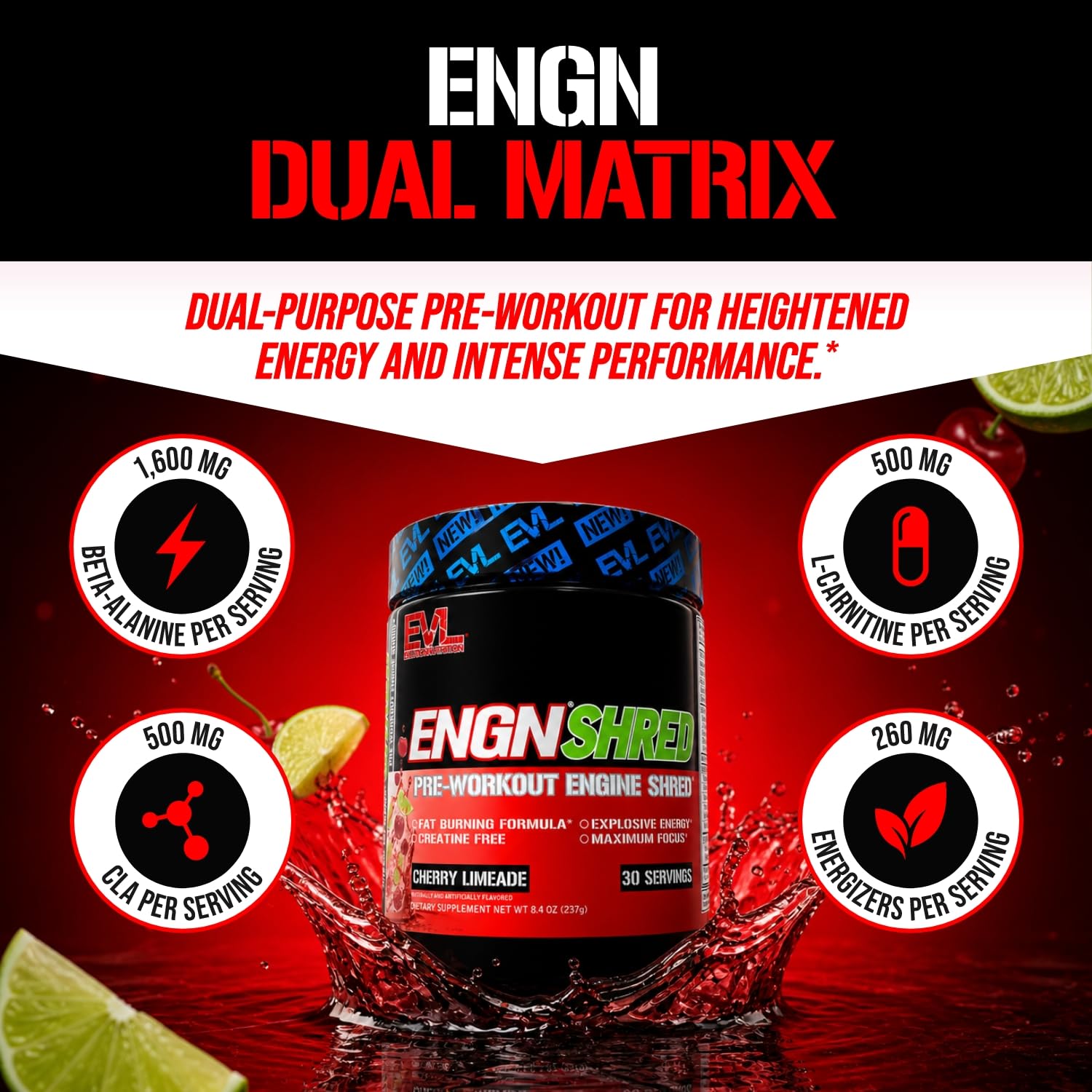 Evlution EVL polvo de preworkout en acercamiento mostrando textura fina y mezcla homogénea