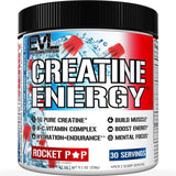 Evlution envase frontal Rocket Pop mostrando etiqueta y porciones, atrayente y claro