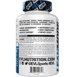 Evlution primer plano de la etiqueta con ingredientes divulgados y confianza