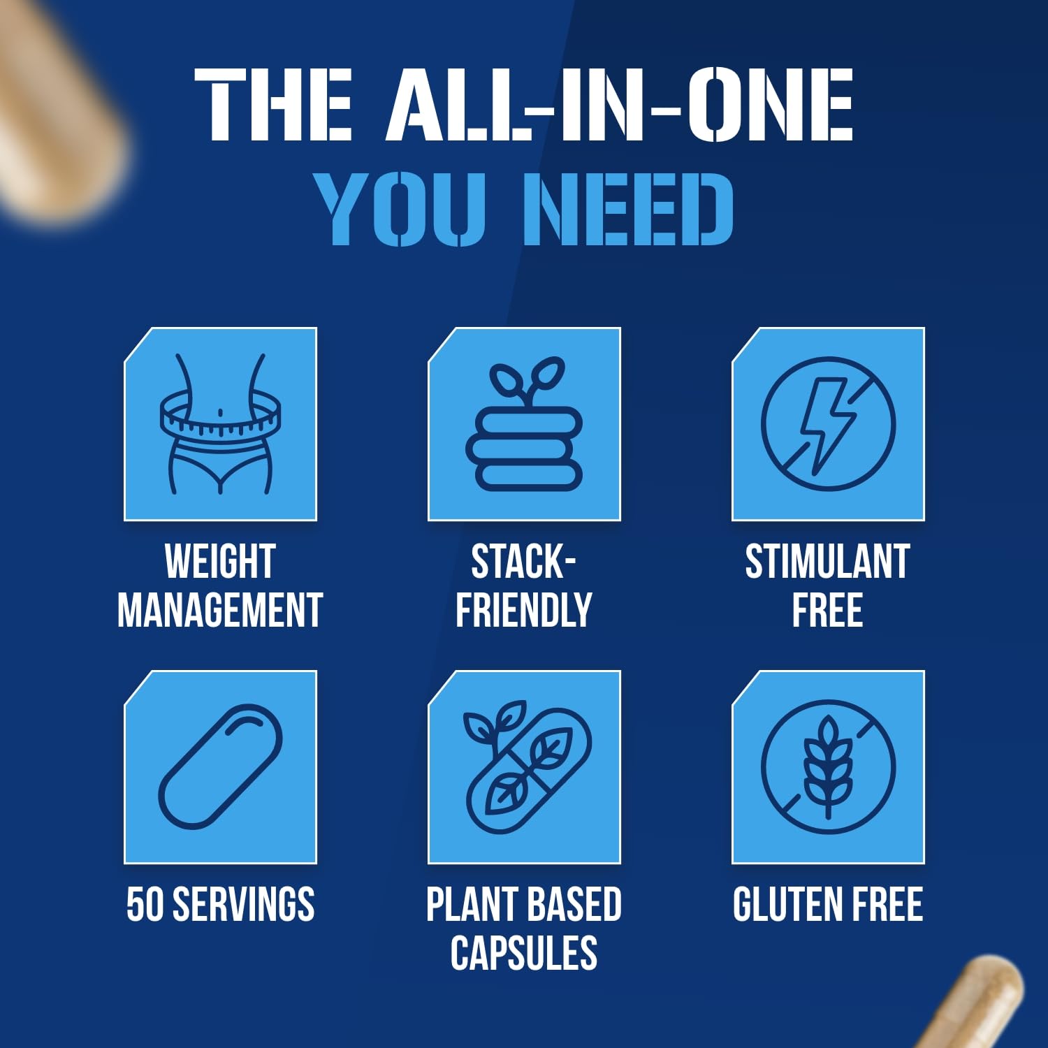 Evlution envase abierto y cápsulas listas para tomar como apoyo dietético