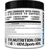 Evlution EVL BCAAs etiqueta con información nutricional y ratio 2:1:1
