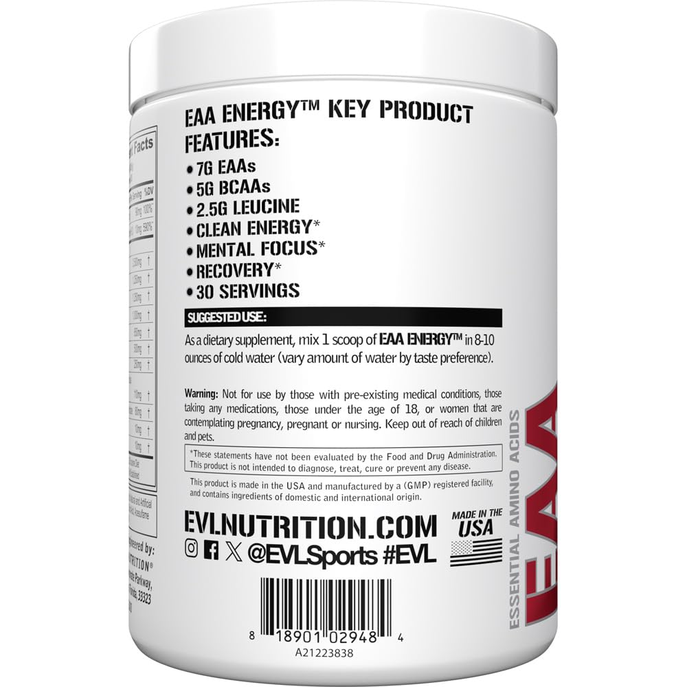 Evlution etiqueta nutricional visible con ingredientes y control de calidad probado