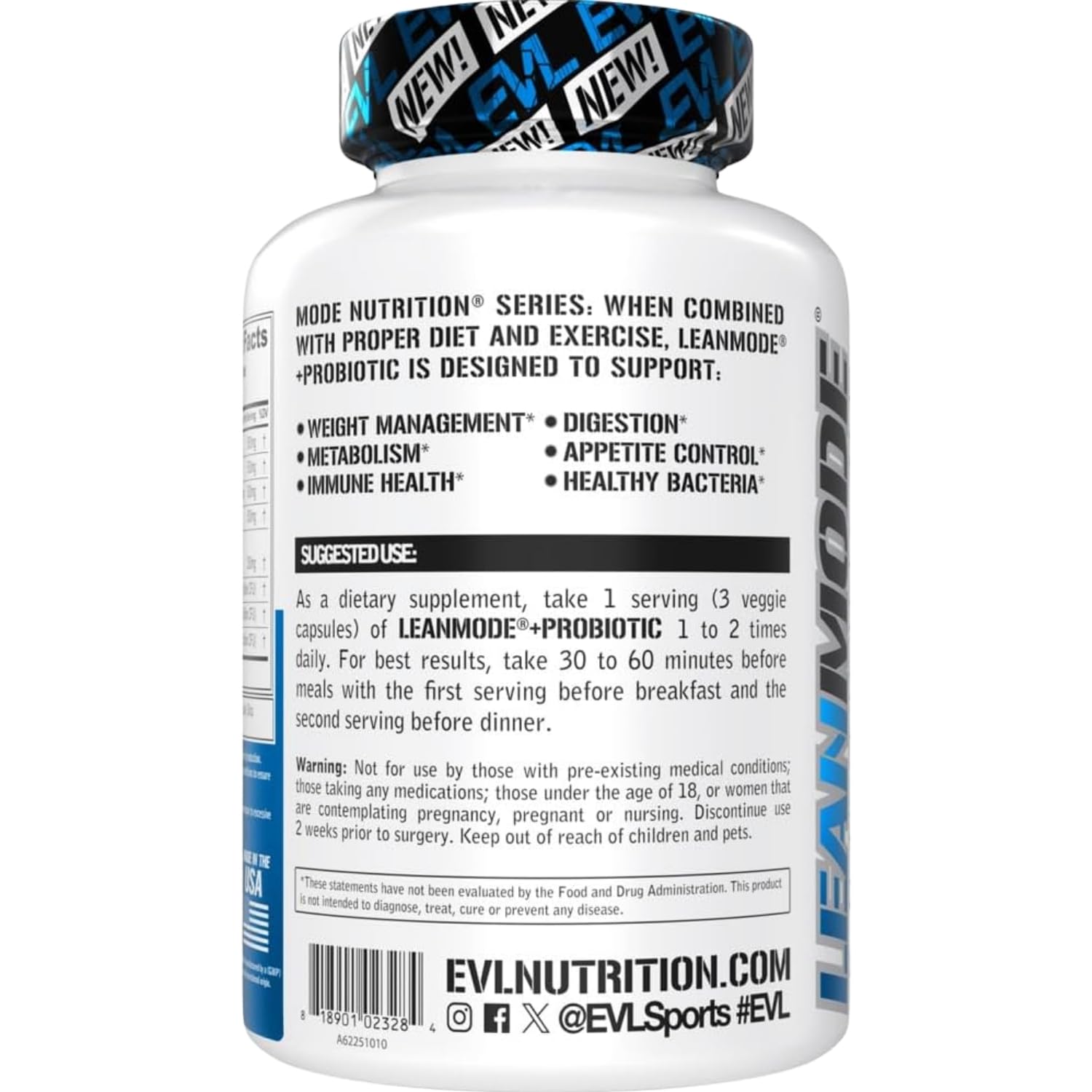 Evlution ingredientes en primer plano mostrando probióticos y extractos naturales