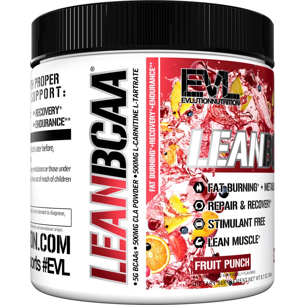 Evlution etiqueta Lean BCAA ingredientes CLA y L-carnitina para apoyo metabólico