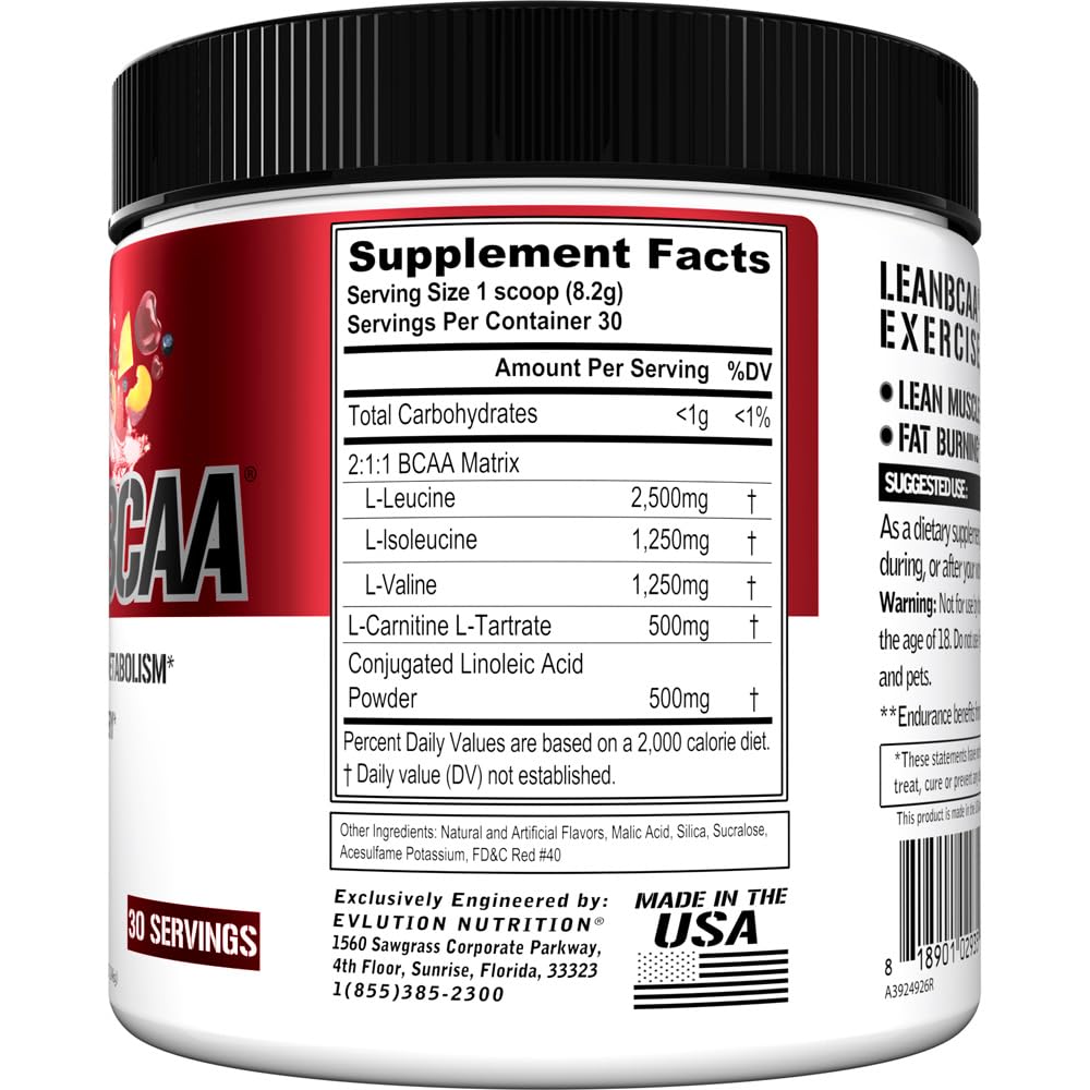 Evlution polvo Lean BCAA textura fina destacando disolución y sabor