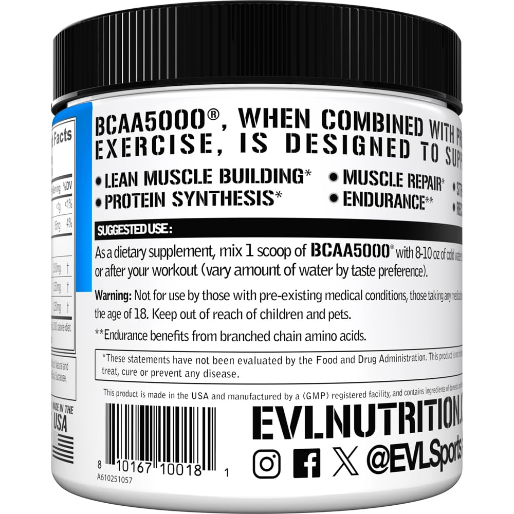 Evlution EVL BCAAs cucharada con porción de 5 g lista para preparar