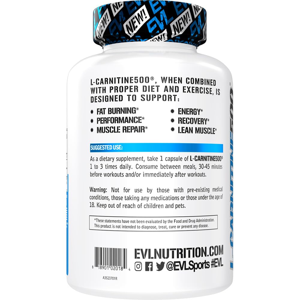 Evlution L-Carnitine uso antes de entrenamiento para energía y resistencia