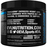 Evlution Trans4orm polvo sabor Blue Raz servido en cuchara, sabor agradable