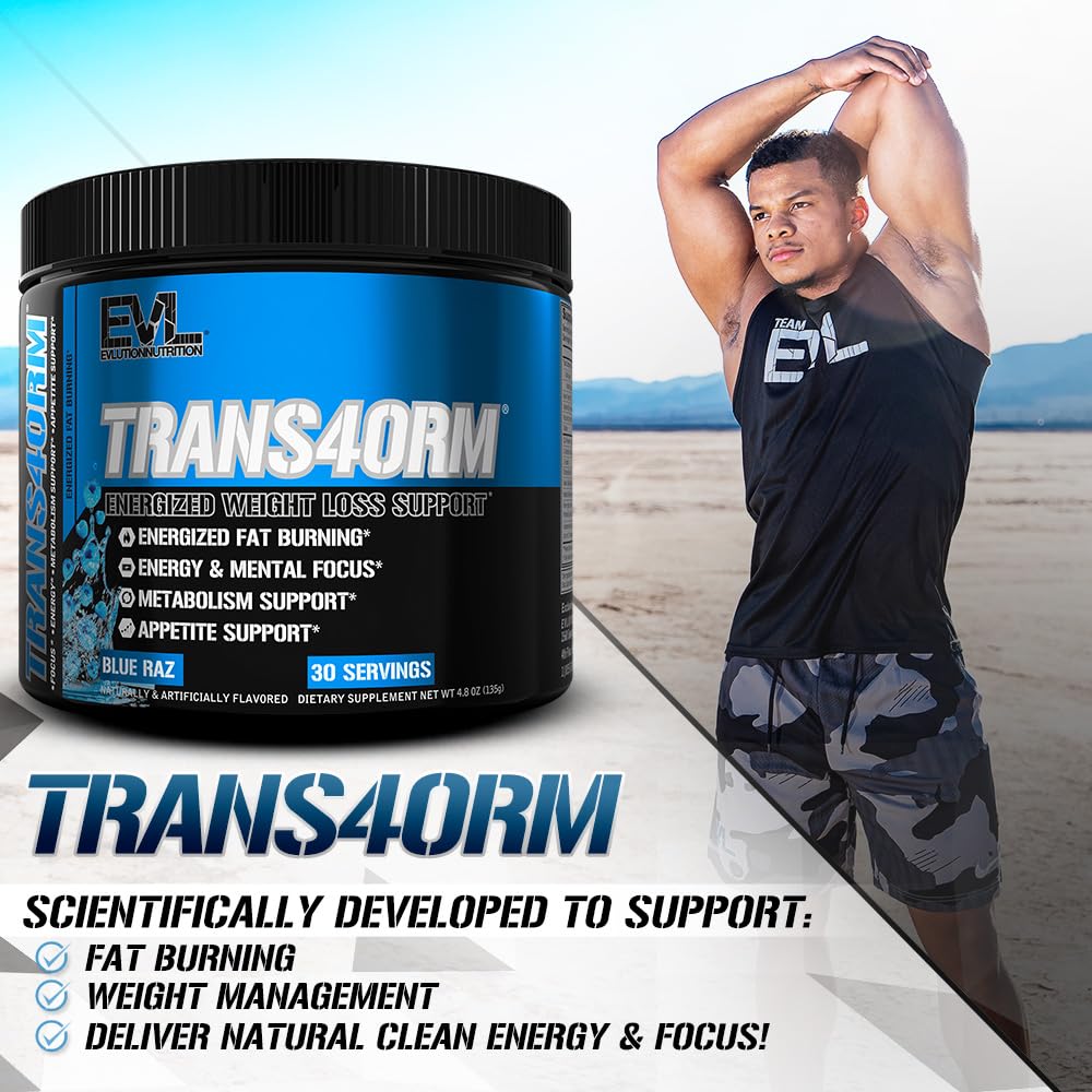 Evlution Trans4orm persona tomando pre-entrenamiento, mejora del enfoque mental