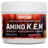 Evogen Amino KEM frontal mostrando envase y sabor Smashin' Passion Orange