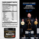 Preparación de Evogen Amino K.E.M. en vaso para mejor rendimiento pre-entreno