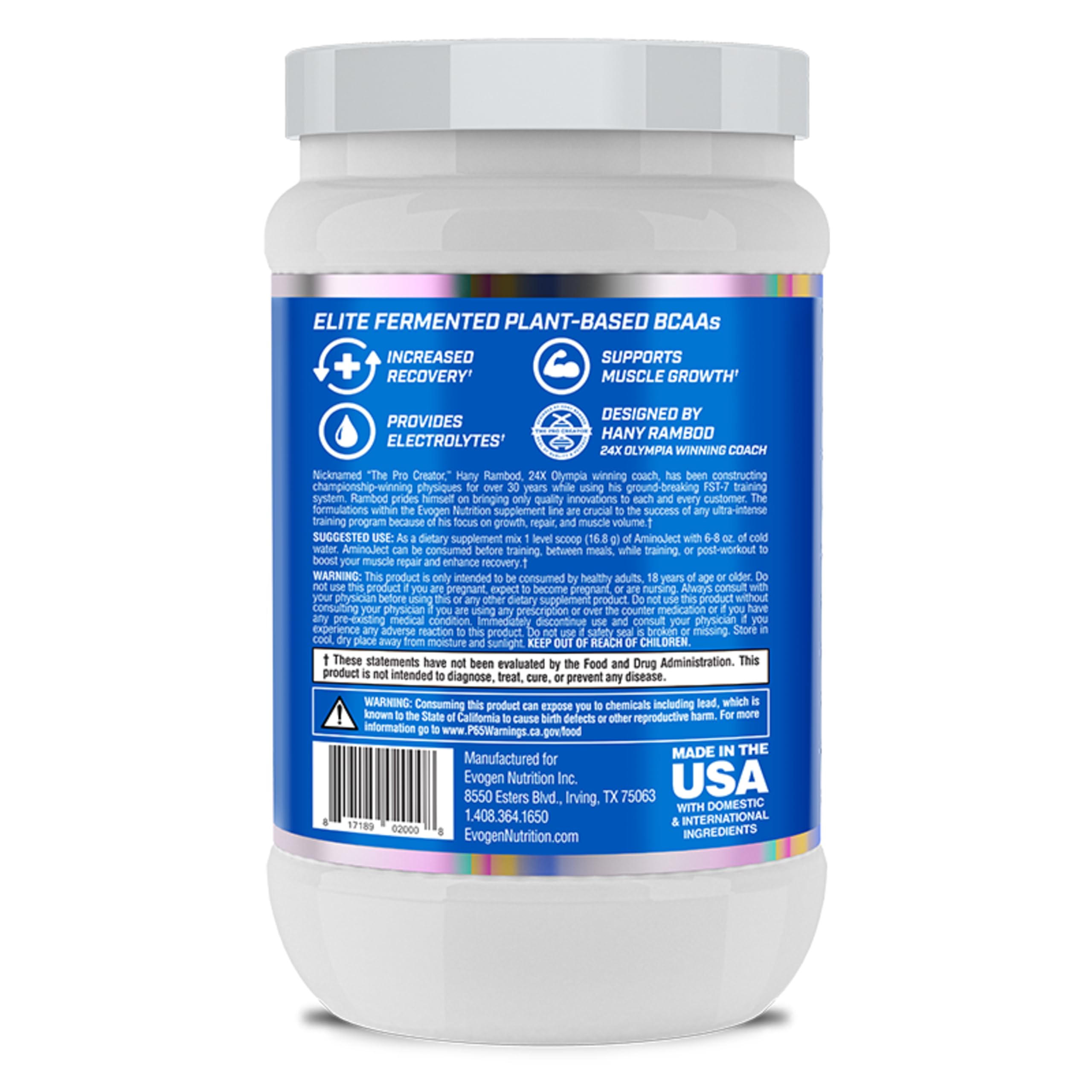 Atleta en gimnasio con Evogen AminoJect, recuperación y rendimiento en entrenos intensos