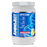 Evogen AminoJect frontal del envase mostrando diseño y sabor Raspberry Lemonade, hidratación rápida