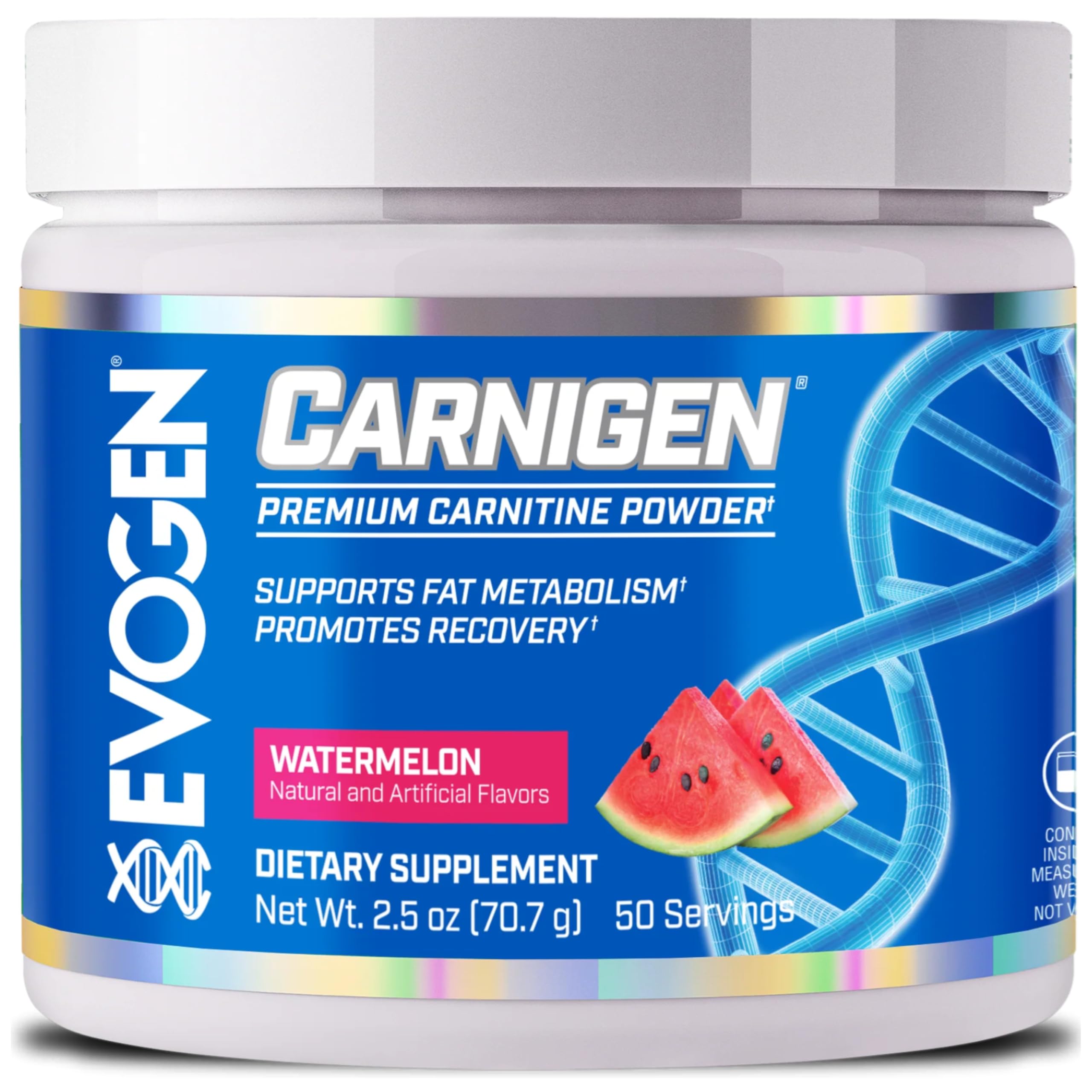 Evogen Carnigen frente del envase mostrando diseño y beneficios visibles