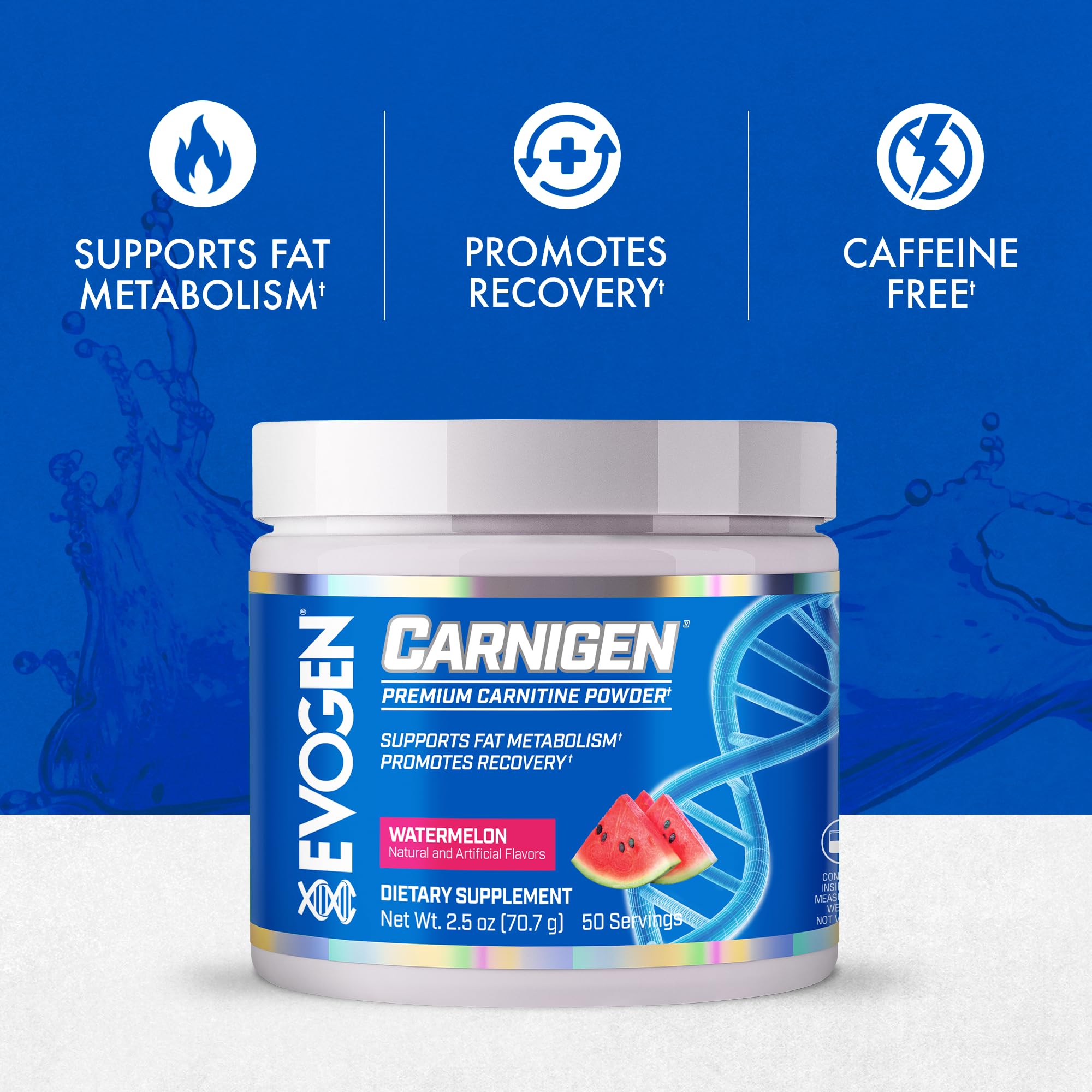 Evogen Carnigen polvo textura cercana que facilita disolución rápida