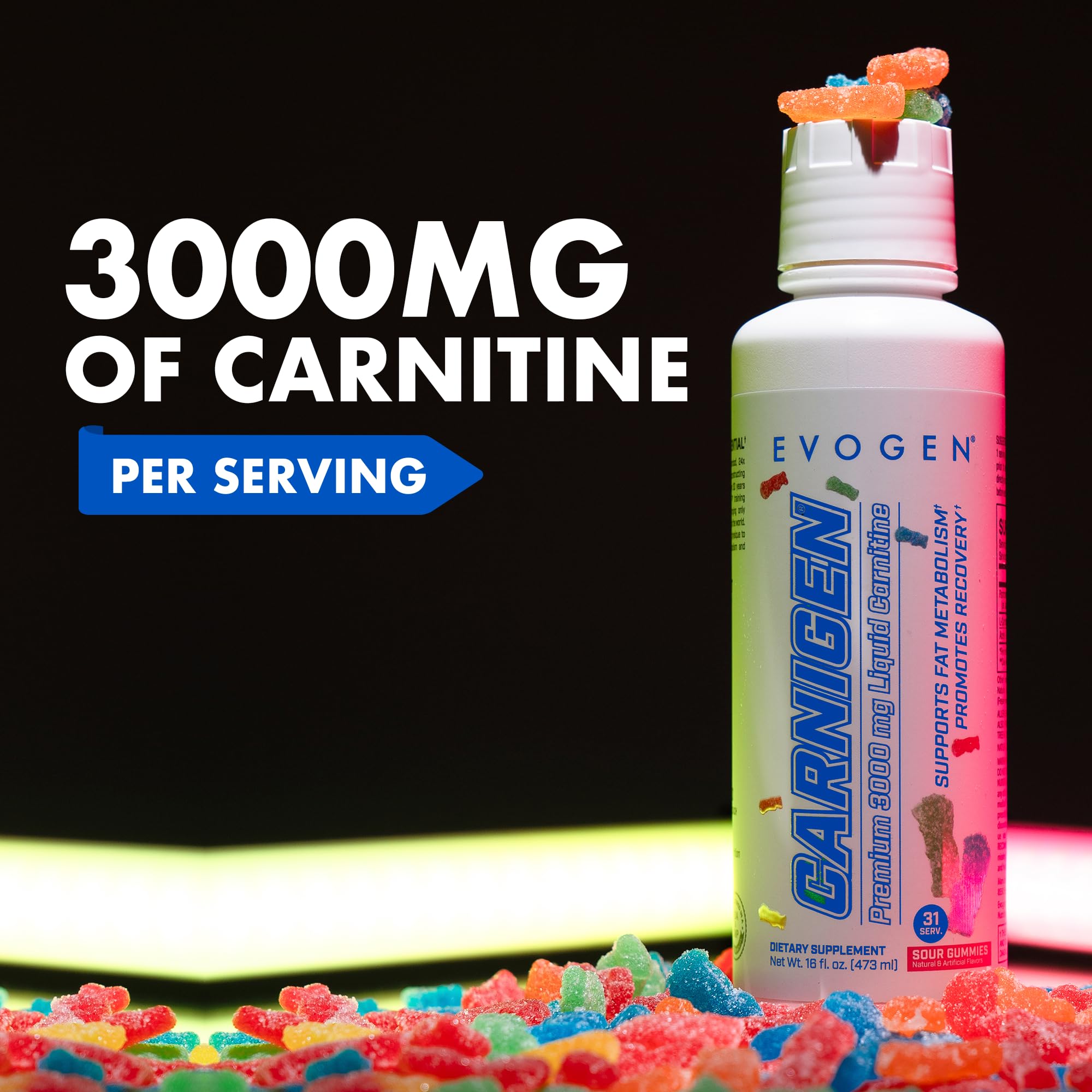 Evogen Carnigen en uso antes de entrenar para energía y recuperación
