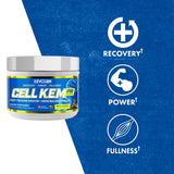 Evogen Cell K.E.M. PR V.2 servido en vaso listo para beber, ayuda a recuperación post-entreno