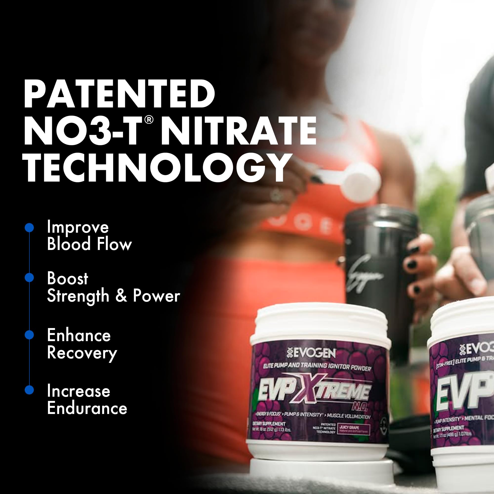 Evogen cuchara medidora llena del pre entreno, beneficio dosis precisa y fácil uso