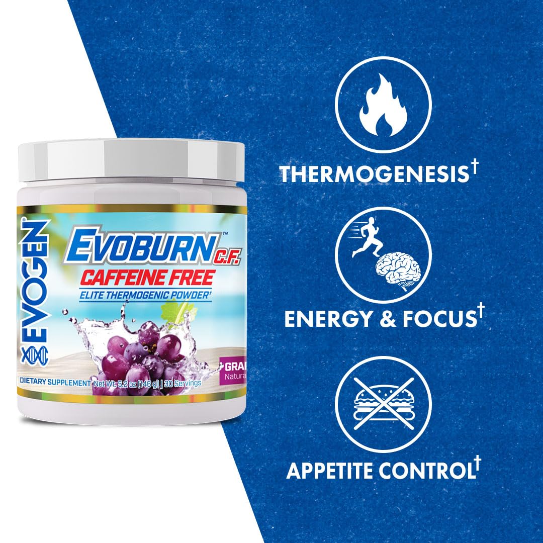 Evogen Evoburn vaso mezclador antes de entrenamiento, energía sin cafeína