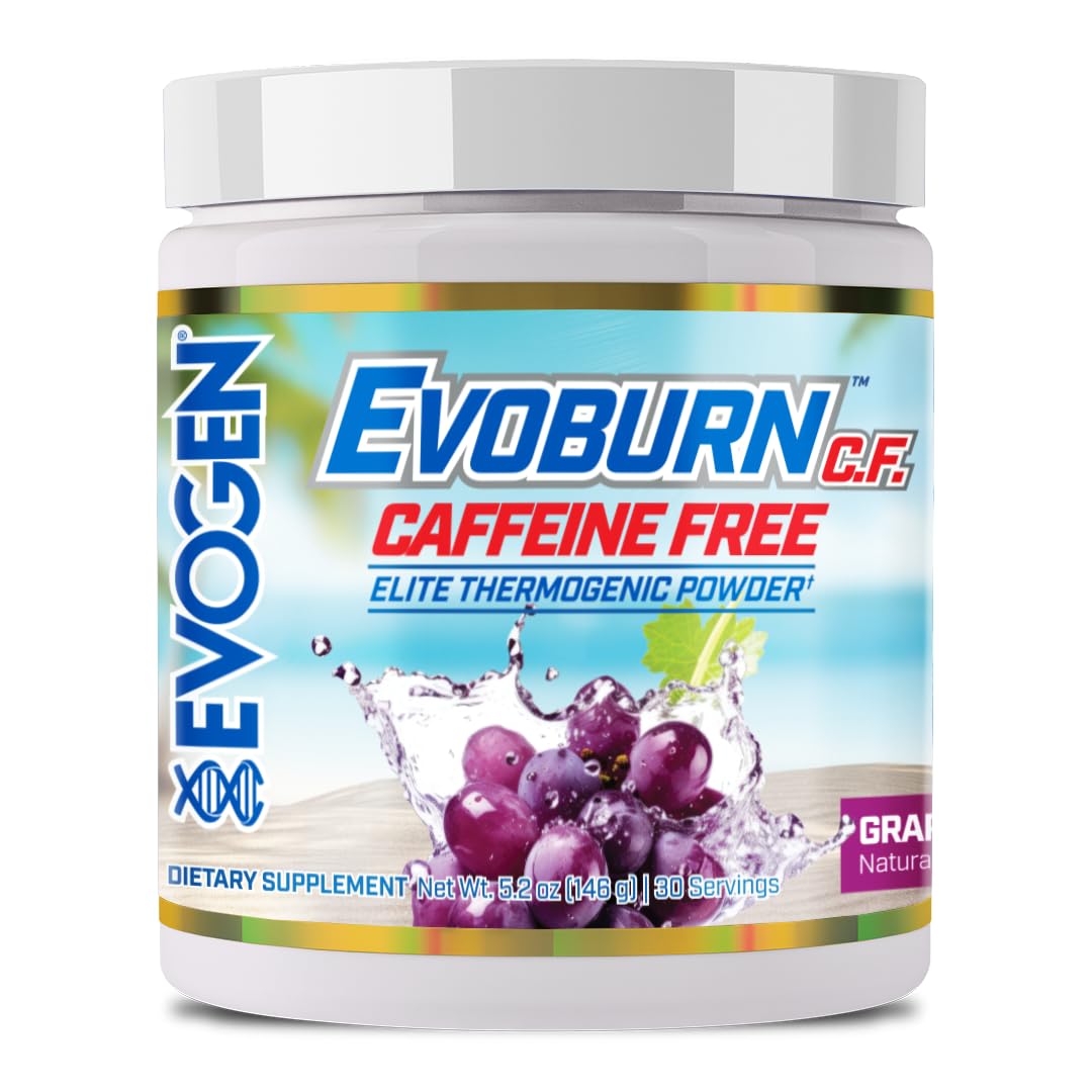 Evogen Evoburn frente del envase mostrando etiqueta Grape Blast y beneficios