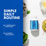 Evogen Evovite tabla nutricional en zoom mostrando formas metiladas