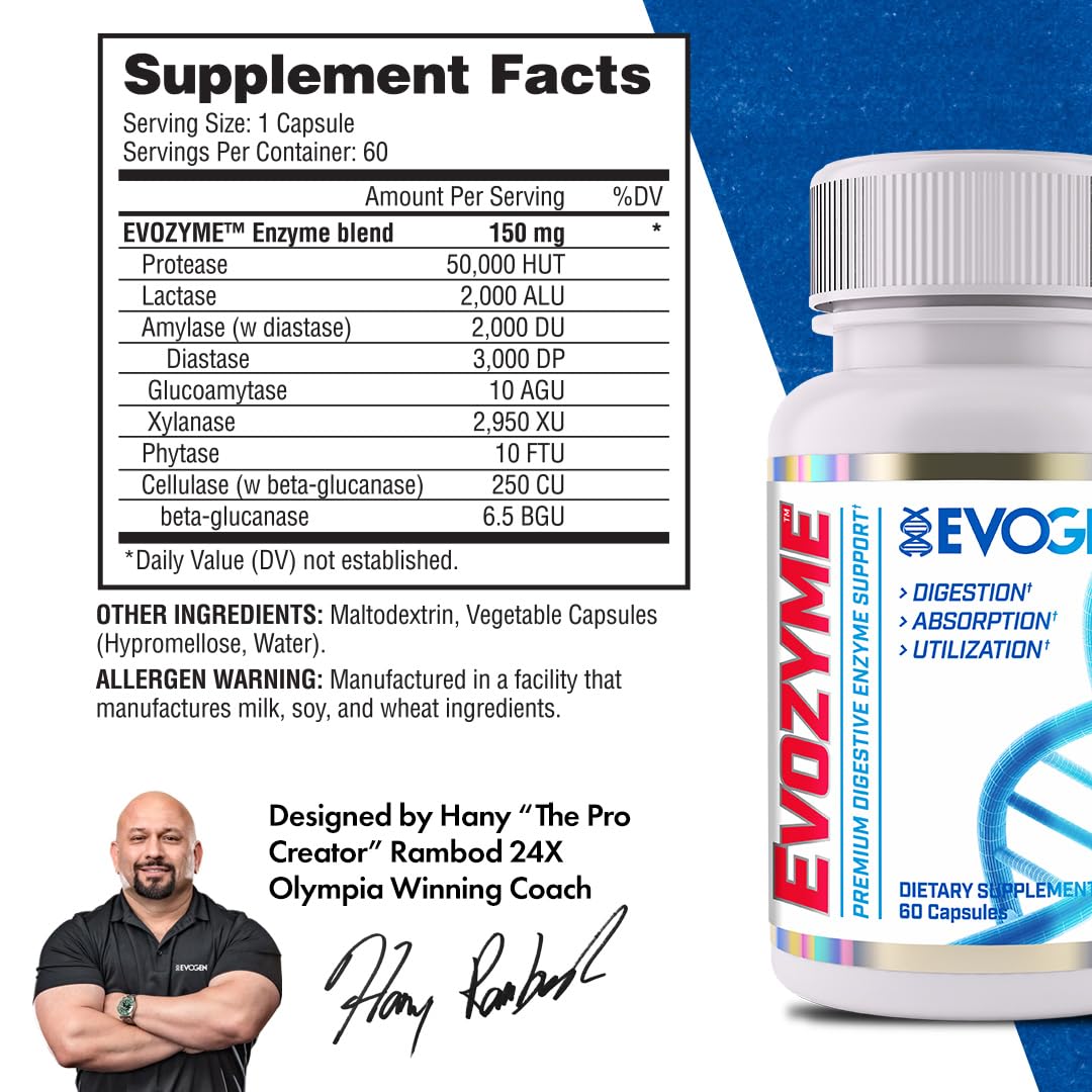 Evogen Evozyme primer plano de cápsula que evidencia formulación eficaz