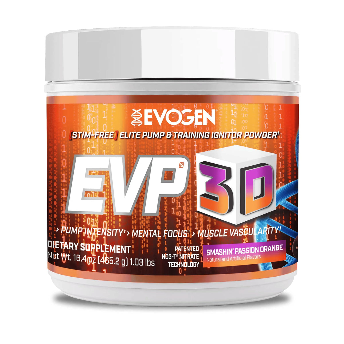 Evogen EVP 3D frente del envase mostrando diseño y 40 servicios