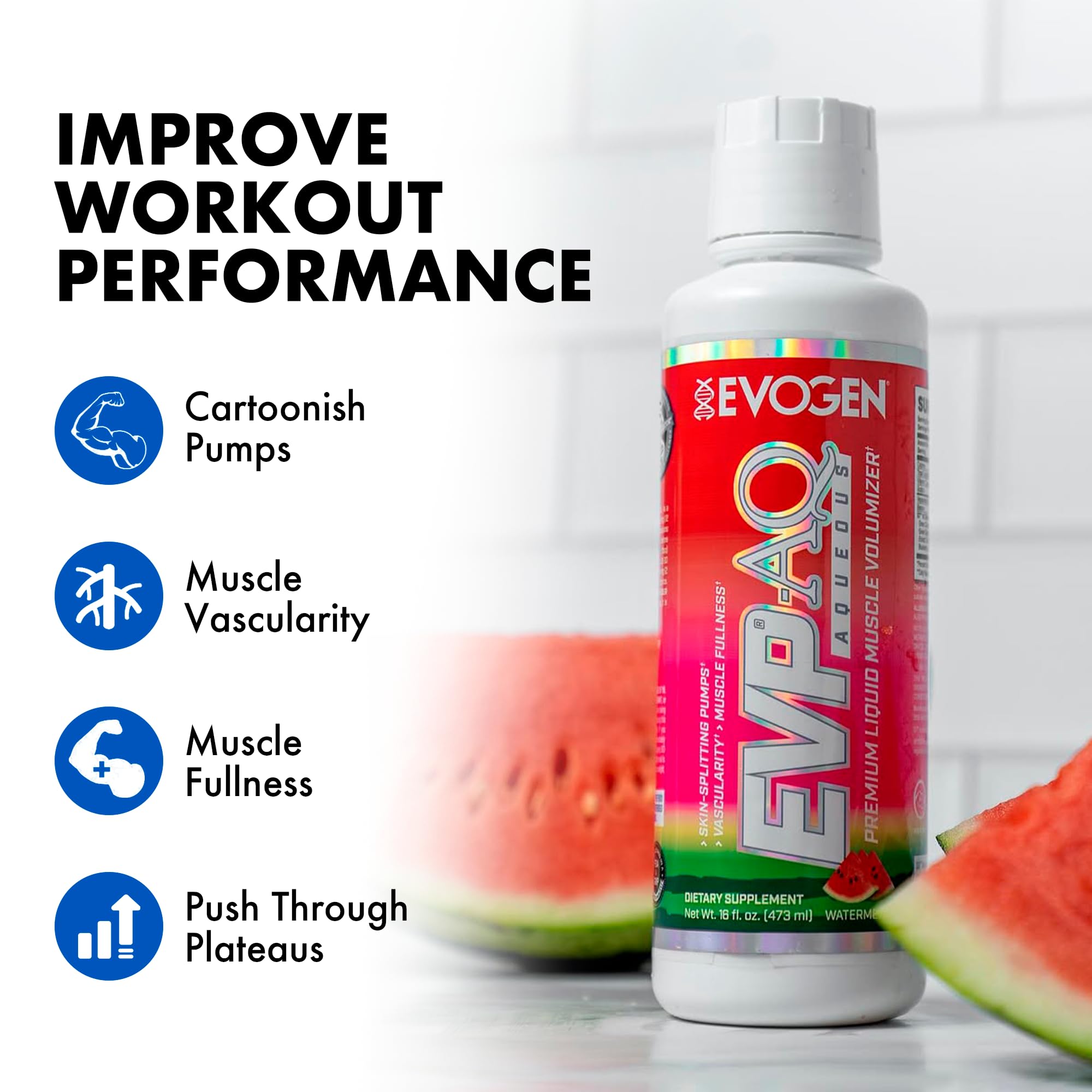 Evogen etiqueta con ingredientes resaltando glicerol y beneficios de rendimiento
