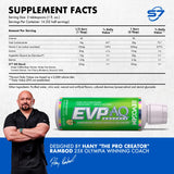 Evogen EVP AQ etiqueta de ingredientes destacando glicerol y S7 para beneficios de rendimiento
