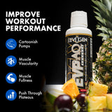 Evogen EVP AQ uso en gimnasio con mano sosteniendo botella mejora vascularidad