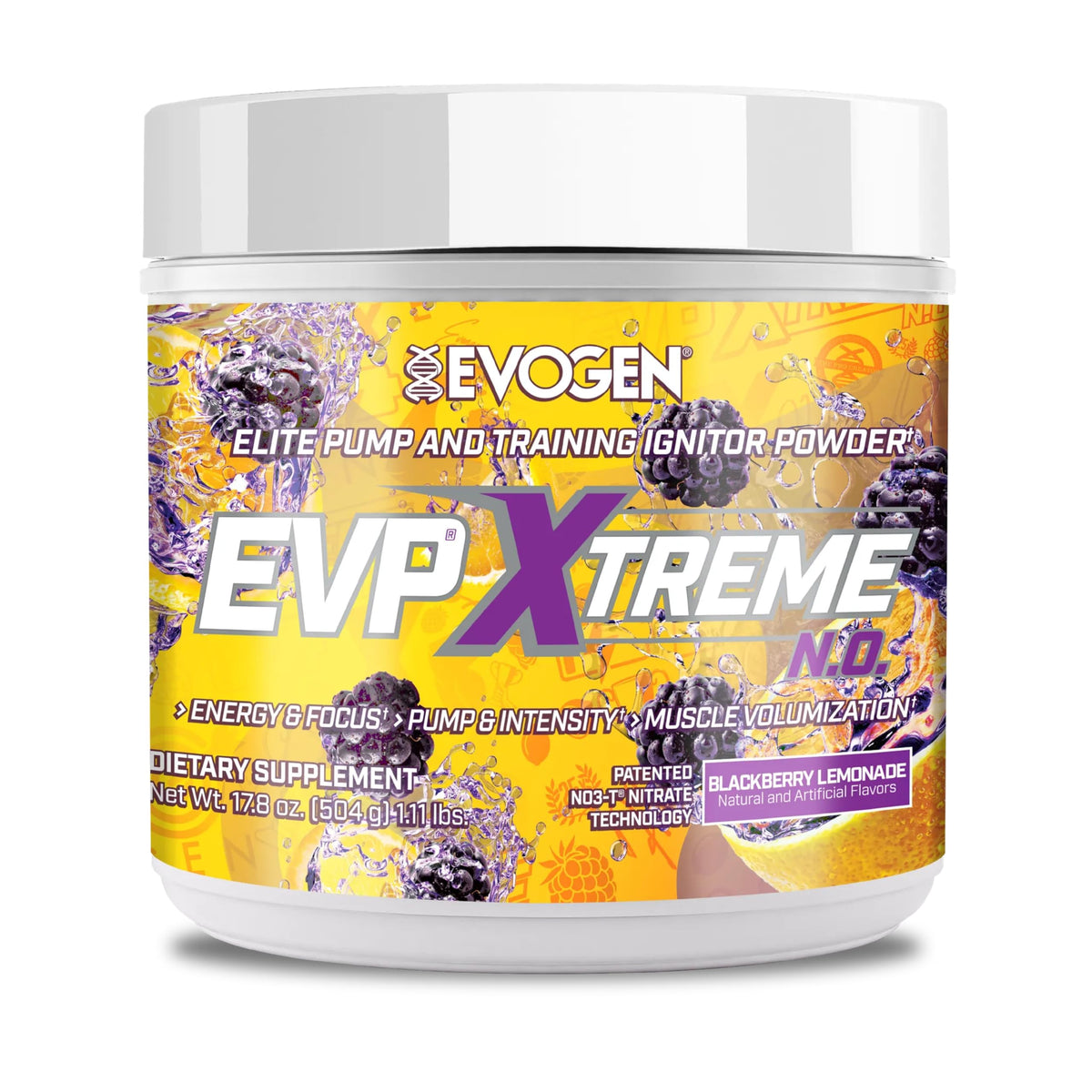 Evogen EVP Xtreme NO frontal del envase mostrando diseño y servicio
