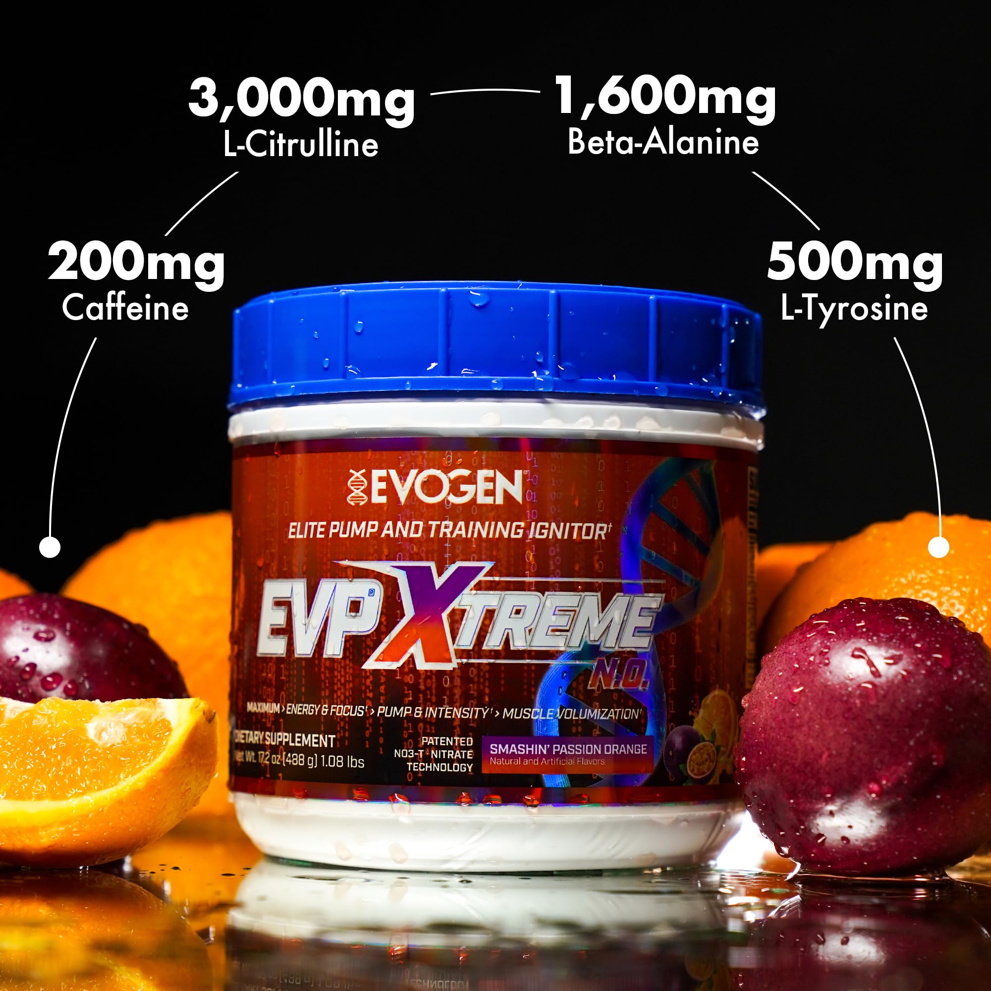 Evogen vaso con mezcla disuelta, hidratación y energía visual