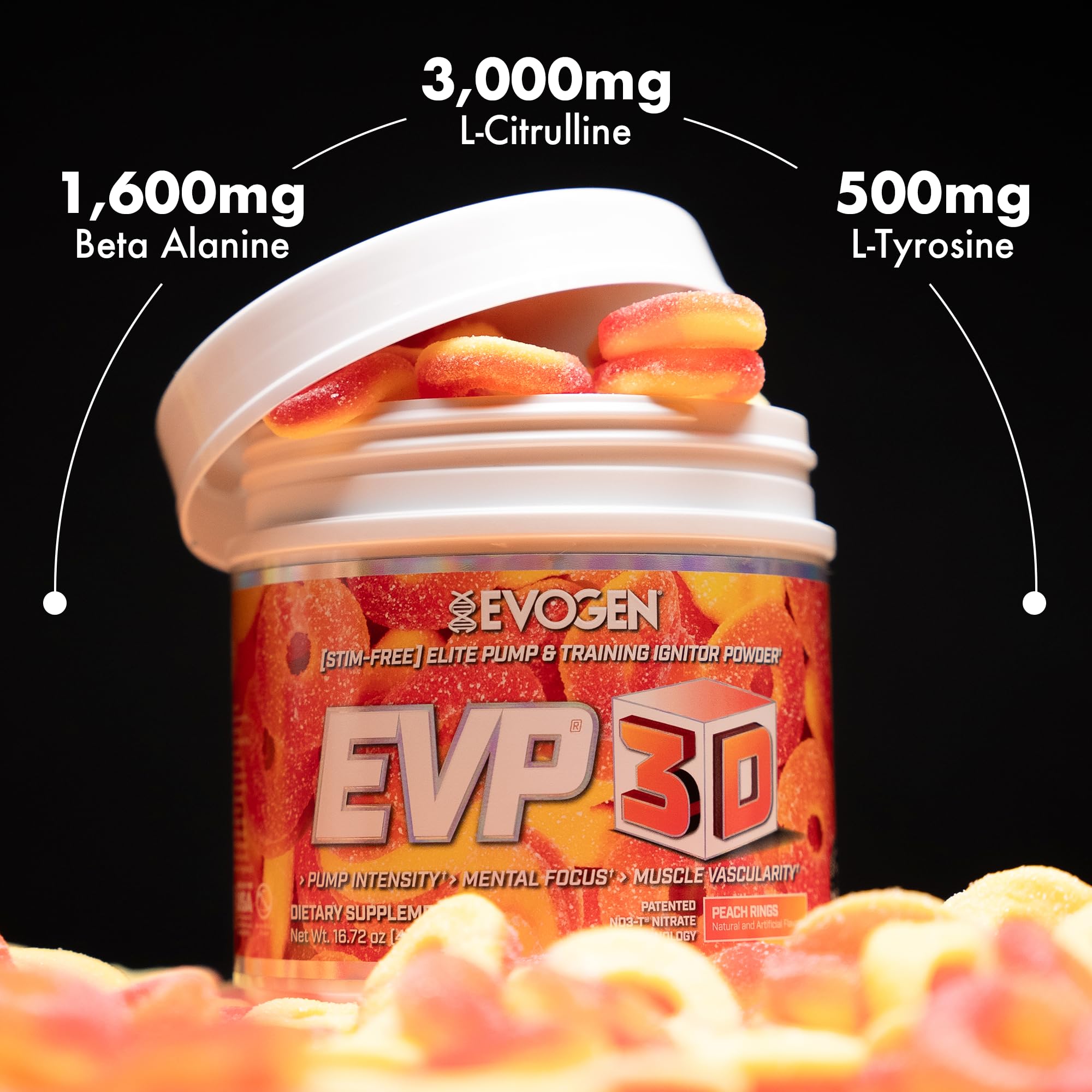Evogen EVP-3D tarro en mano mostrando tamaño real y porciones prácticas