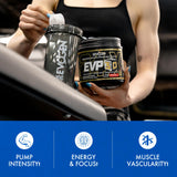 Vaso con batido EVP 3D mezclado, Evogen muestra solubilidad y sabor apetecible