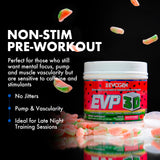 Evogen EVP 3D bebida mezclada demostrando sabor sour watermelon y energía