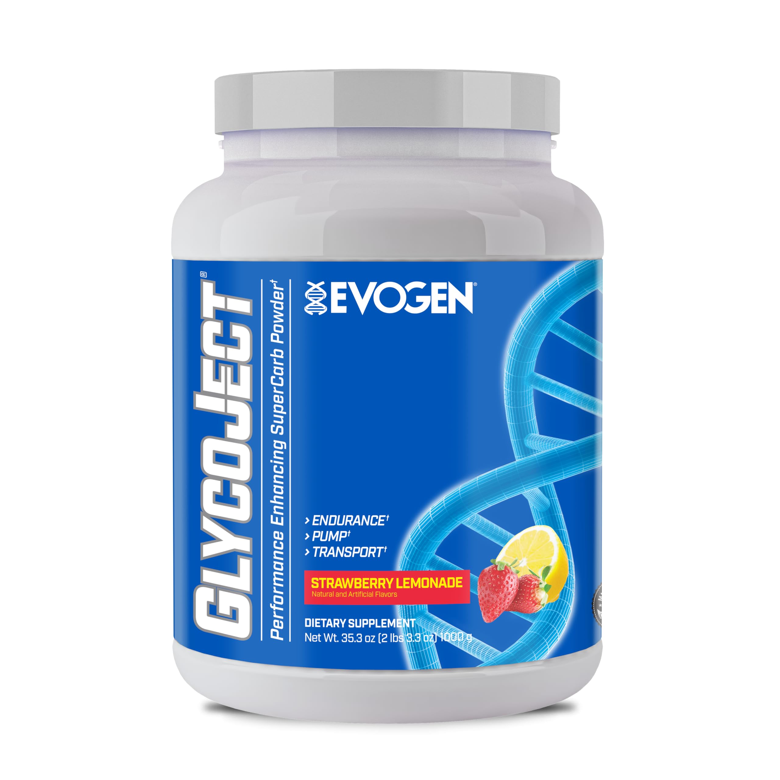 Evogen GlycoJect frente del envase mostrando la marca y beneficio energético