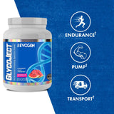 Evogen GlycoJect bebida preparada en vaso ilustrando uso intraentrenamiento y recarga rápida