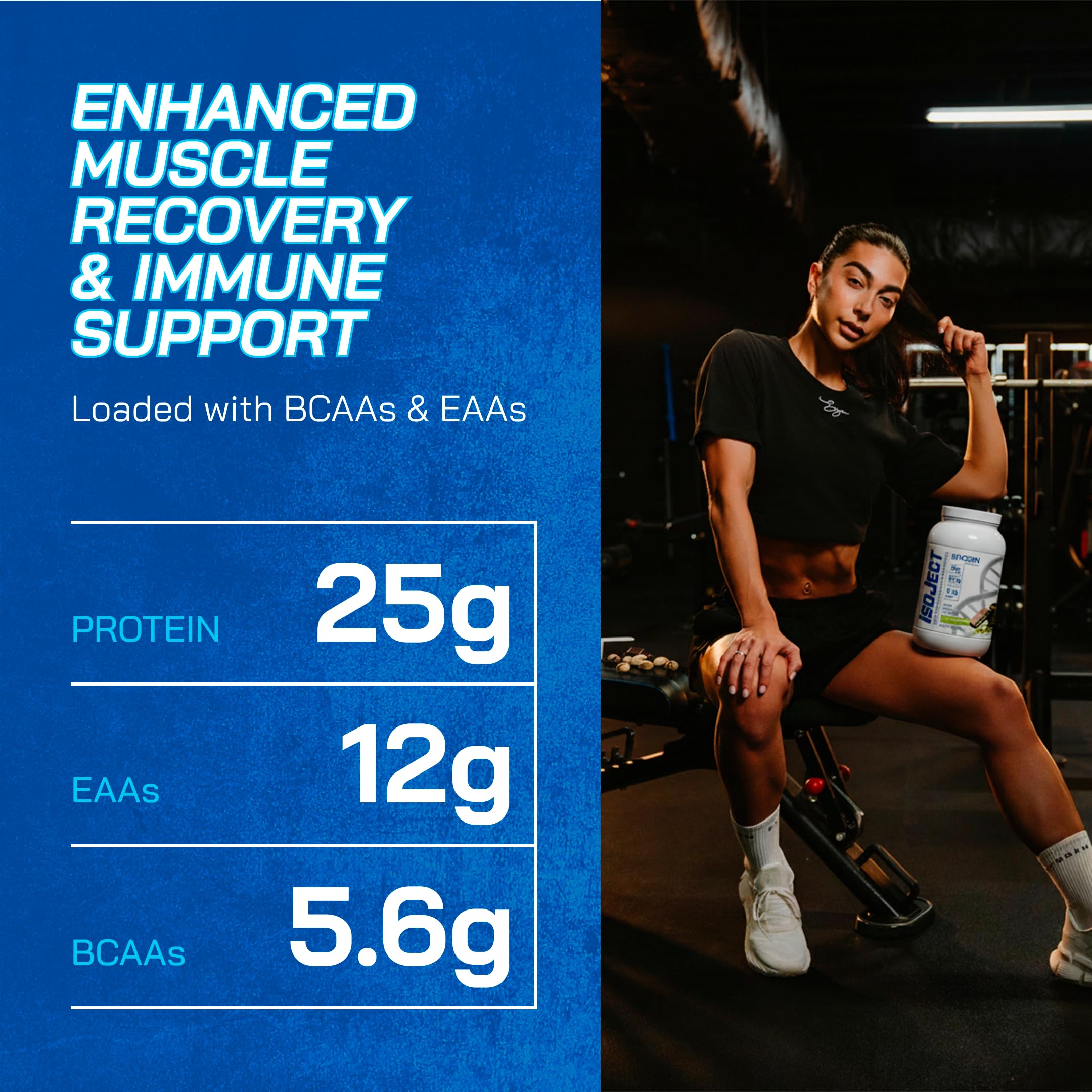 Evogen Isoject batido listo para beber que muestra recuperación rápida y sabor